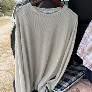 Shop Talulah Light Cream Ribbed Knit Sweater